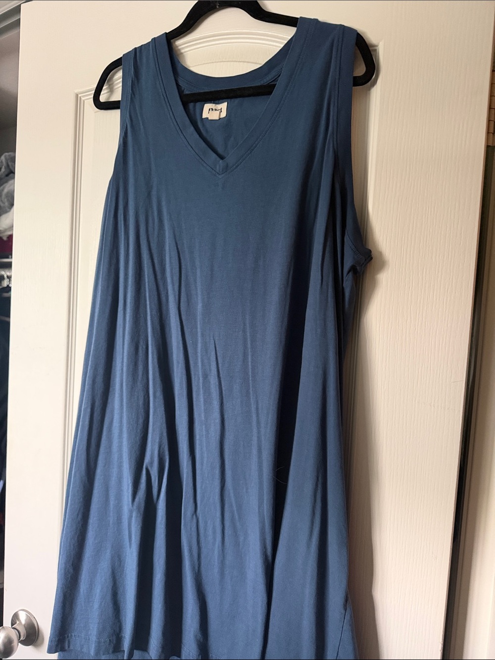 Pact | Blue Sleeveless V-Neck Tank Dress